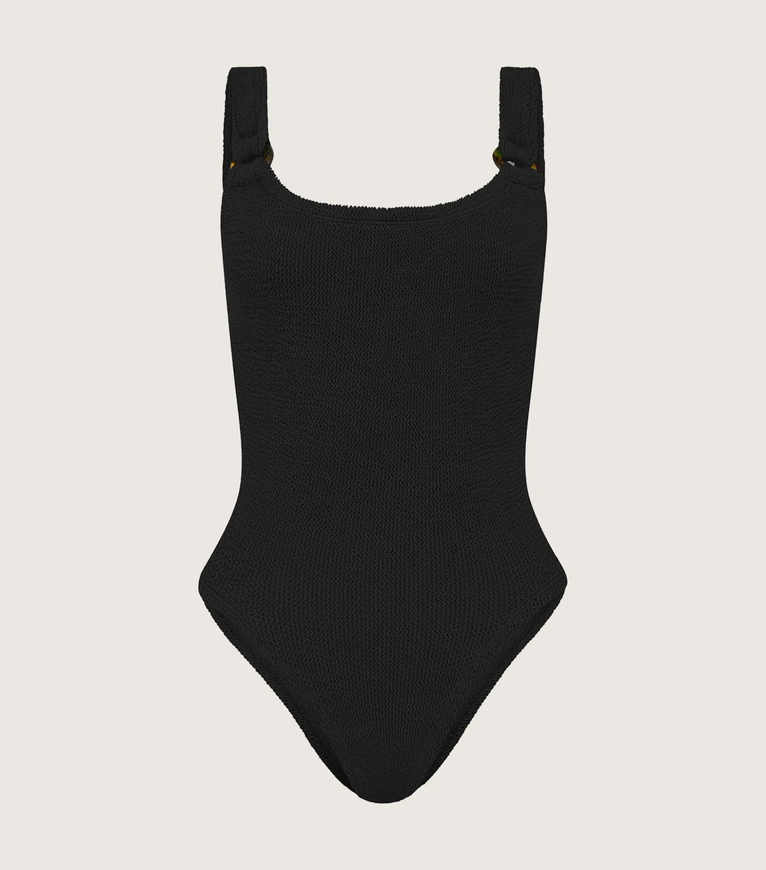 Hunza G Scoop Neck-Domino Swim - Black