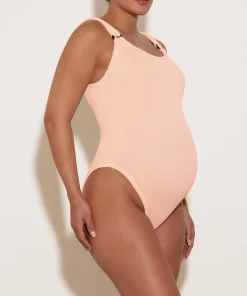 Hunza G Scoop Neck-Domino Swim - Blush