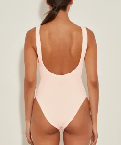 Hunza G Scoop Neck-Domino Swim - Blush