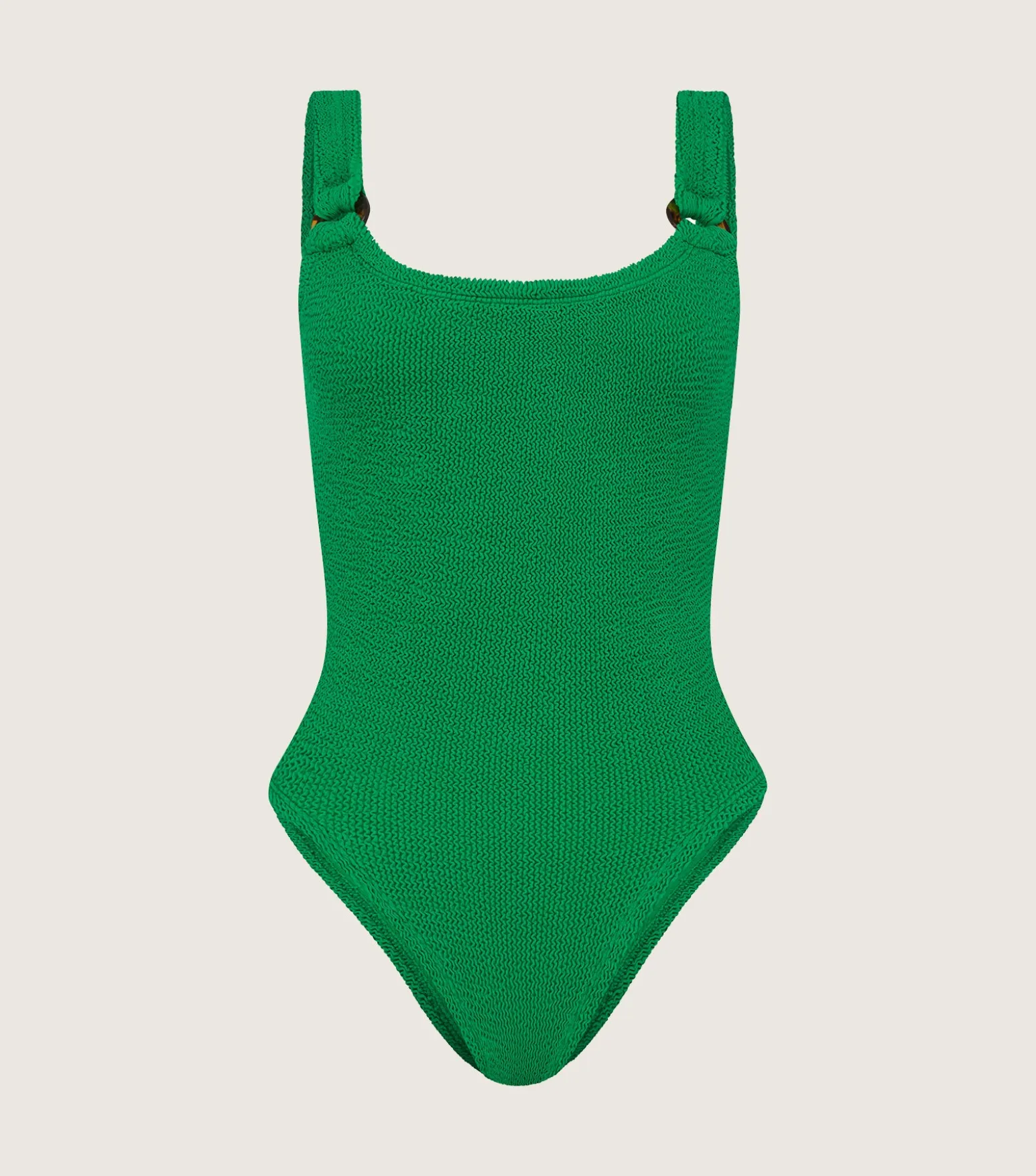 Hunza G Scoop Neck-Domino Swim - Emerald