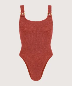 Hunza G Scoop Neck-Domino Swim - Metallic Rosewood