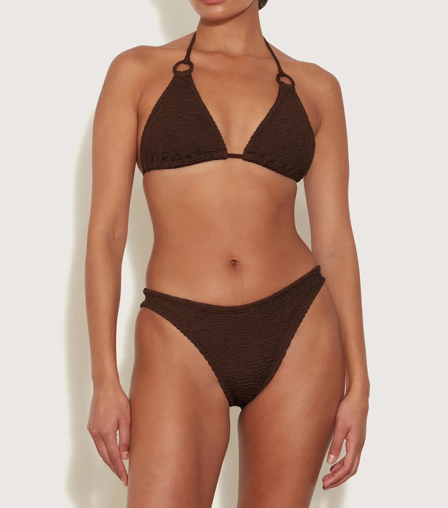 Hunza G Triangle|Bikini Sets-Eva Bikini - Metallic Chocolate
