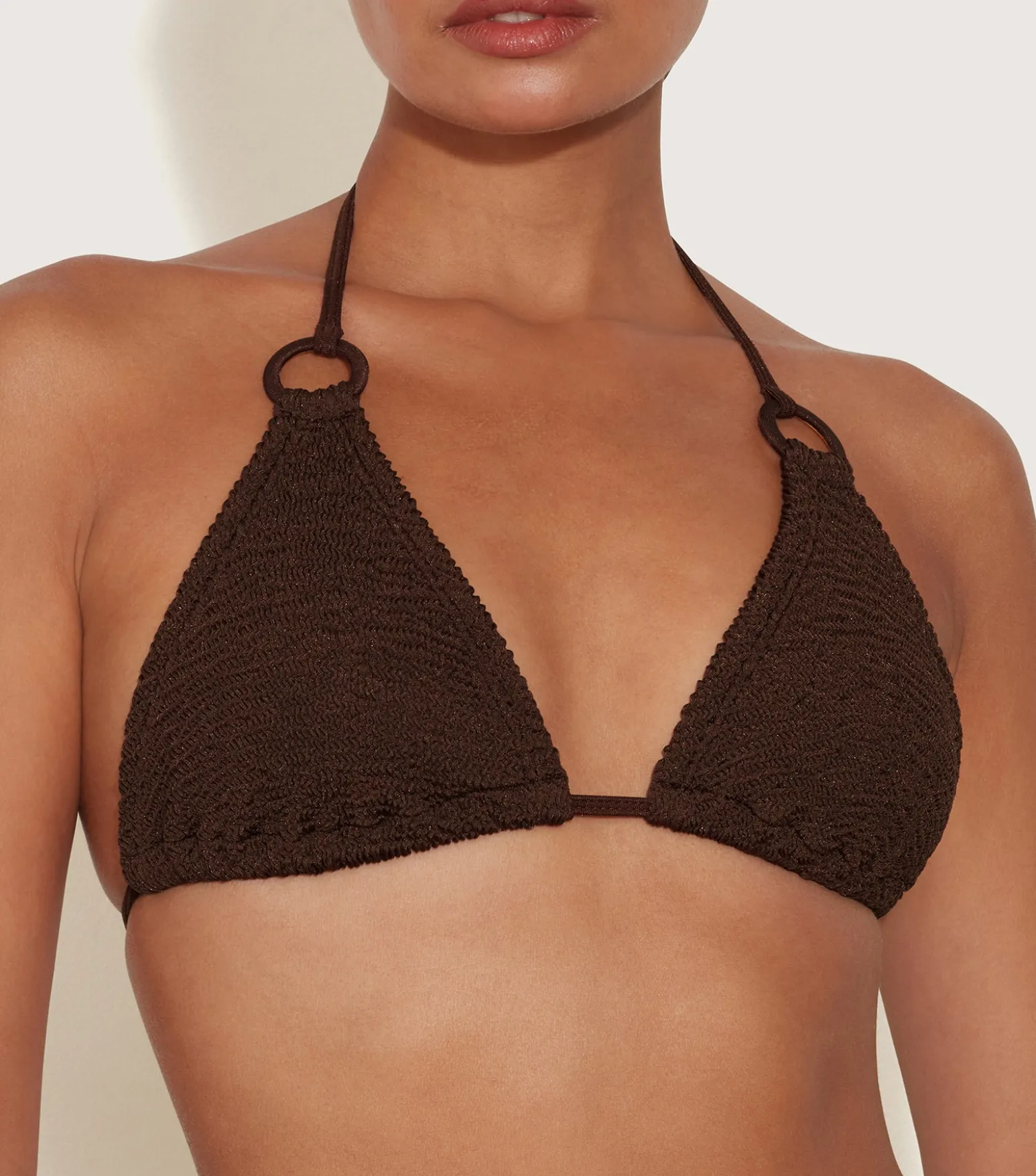 Hunza G Triangle|Bikini Sets-Eva Bikini - Metallic Chocolate