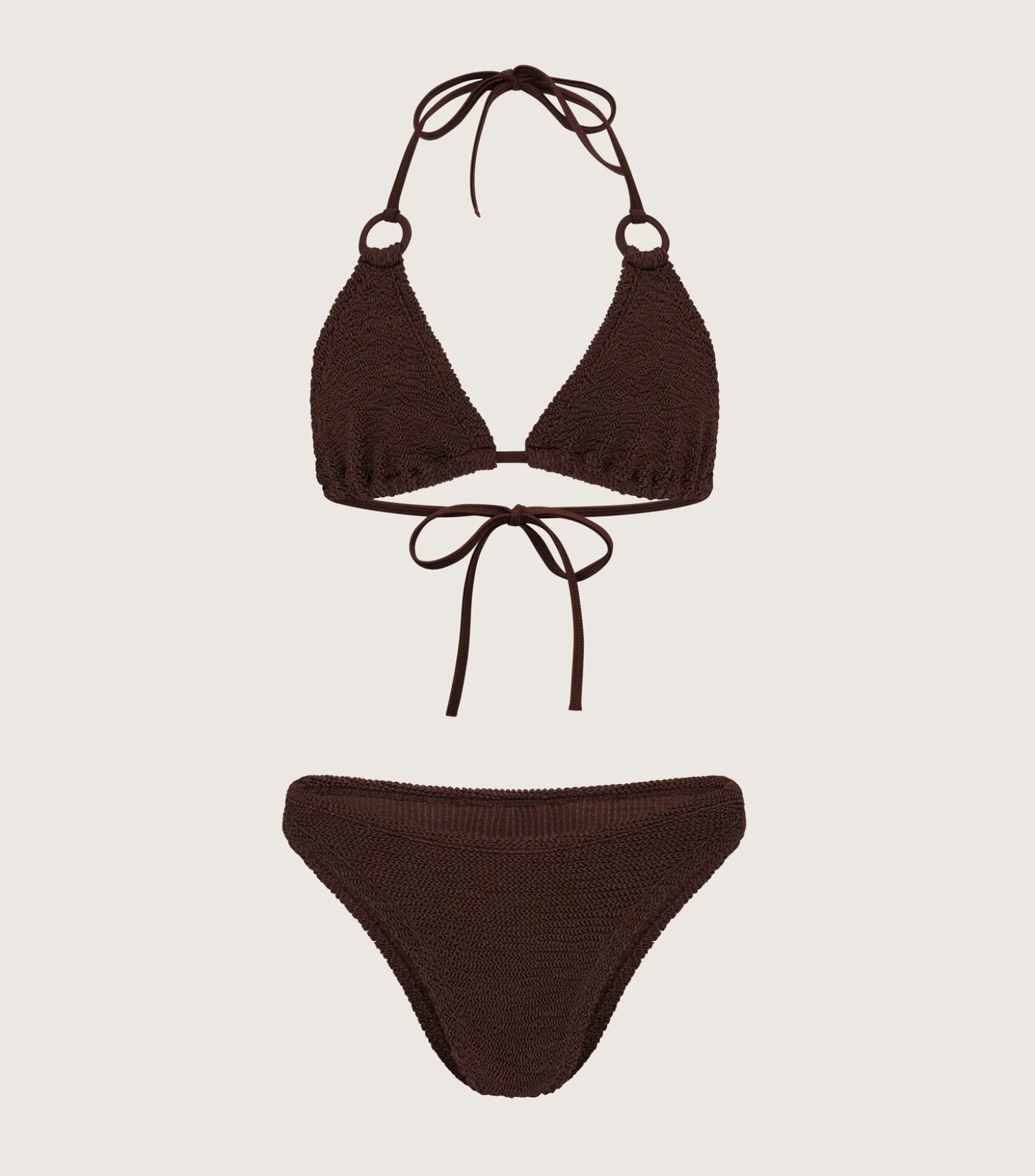 Hunza G Triangle|Bikini Sets-Eva Bikini - Metallic Chocolate