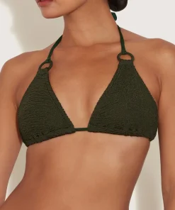 Hunza G Triangle|Bikini Sets-Eva Bikini - Metallic Khaki
