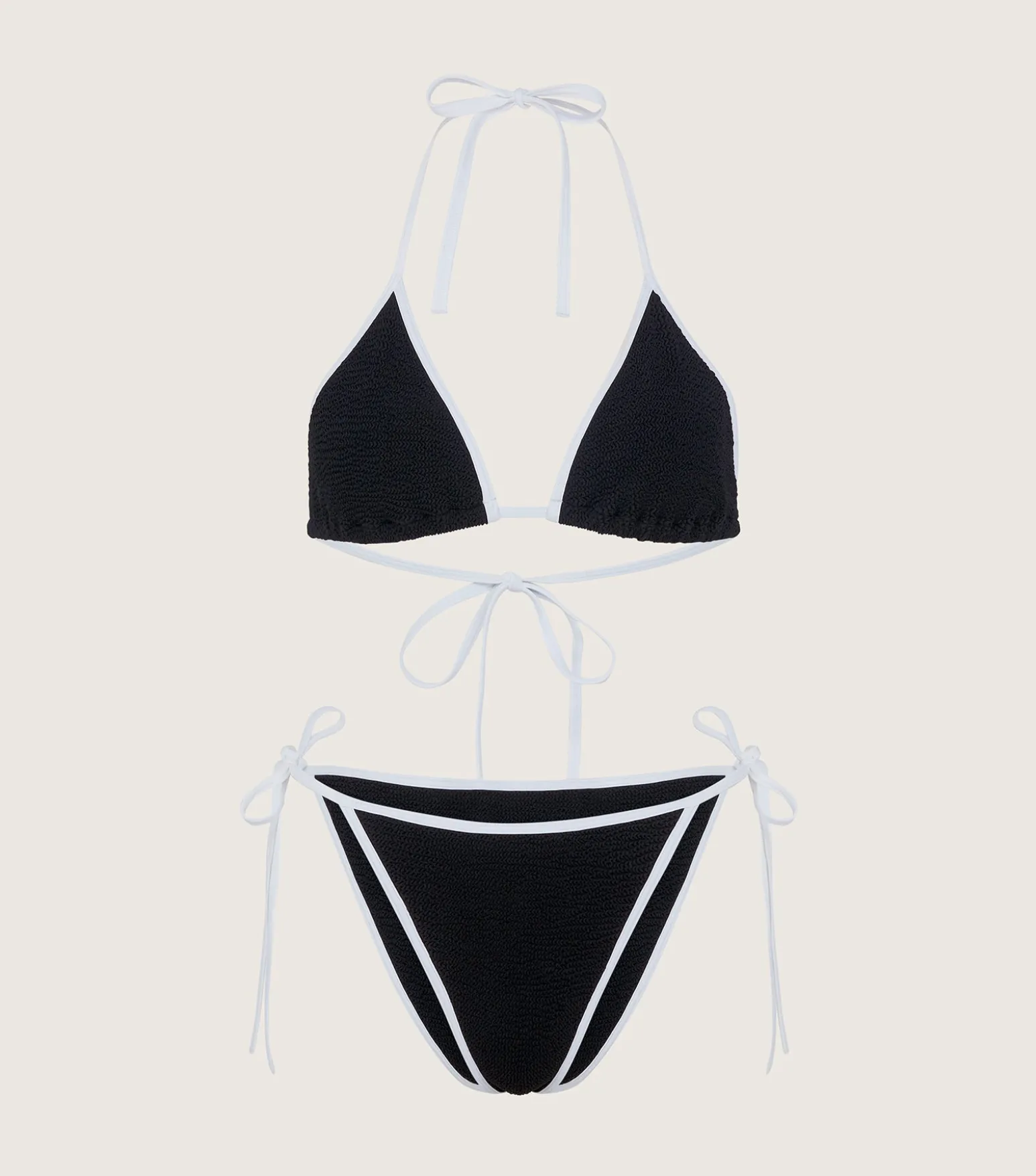 Hunza G Triangle|Bikini Sets-Gina Bikini - Black/White