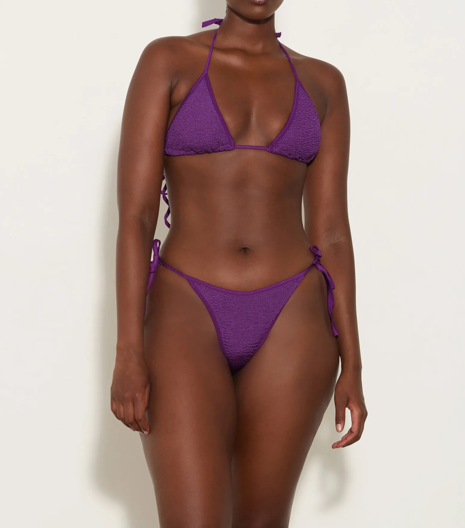 Hunza G Triangle|Bikini Sets-Gina Bikini - Metallic Purple Magic