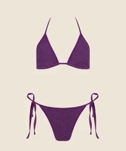 Hunza G Triangle|Bikini Sets-Gina Bikini - Metallic Purple Magic