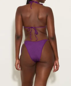 Hunza G Triangle|Bikini Sets-Gina Bikini - Metallic Purple Magic