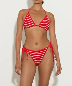 Hunza G Triangle|Bikini Sets-Gina Bikini - Red/White Stripe