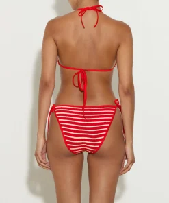 Hunza G Triangle|Bikini Sets-Gina Bikini - Red/White Stripe