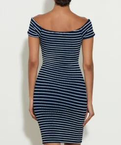 Hunza G Dresses-Grace Dress - Navy/White Stripe