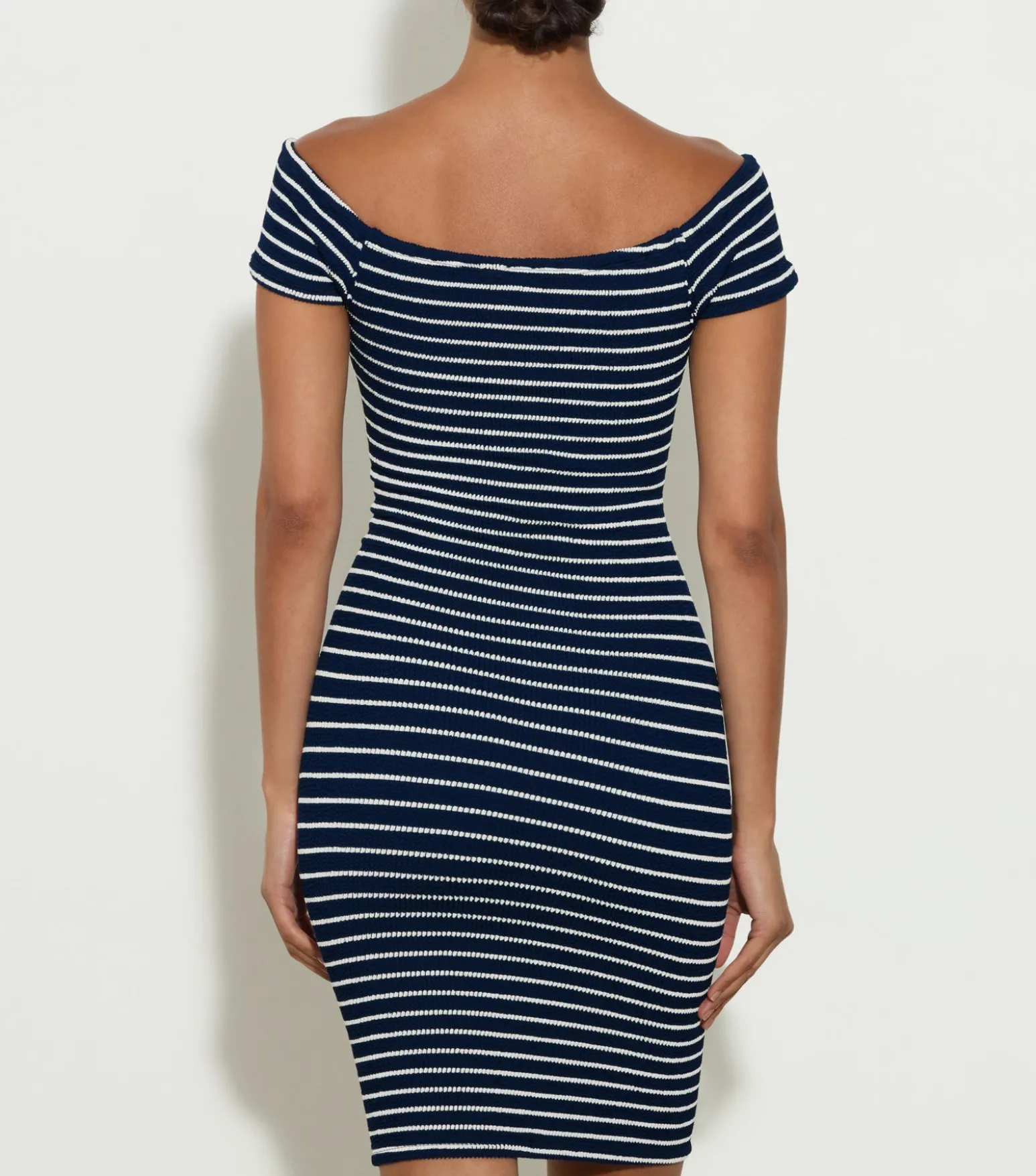 Hunza G Dresses-Grace Dress - Navy/White Stripe