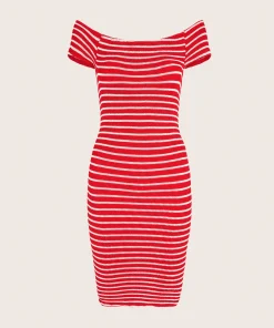 Hunza G Dresses-Grace Dress - Red/White Stripe