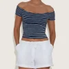 Hunza G Shirts And Tops-Grace Top - Navy/White Stripe