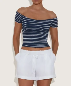 Hunza G Shirts And Tops-Grace Top - Navy/White Stripe