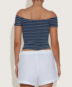 Hunza G Shirts And Tops-Grace Top - Navy/White Stripe