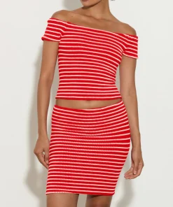 Hunza G Shirts And Tops-Grace Top - Red/White Stripe