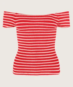 Hunza G Shirts And Tops-Grace Top - Red/White Stripe