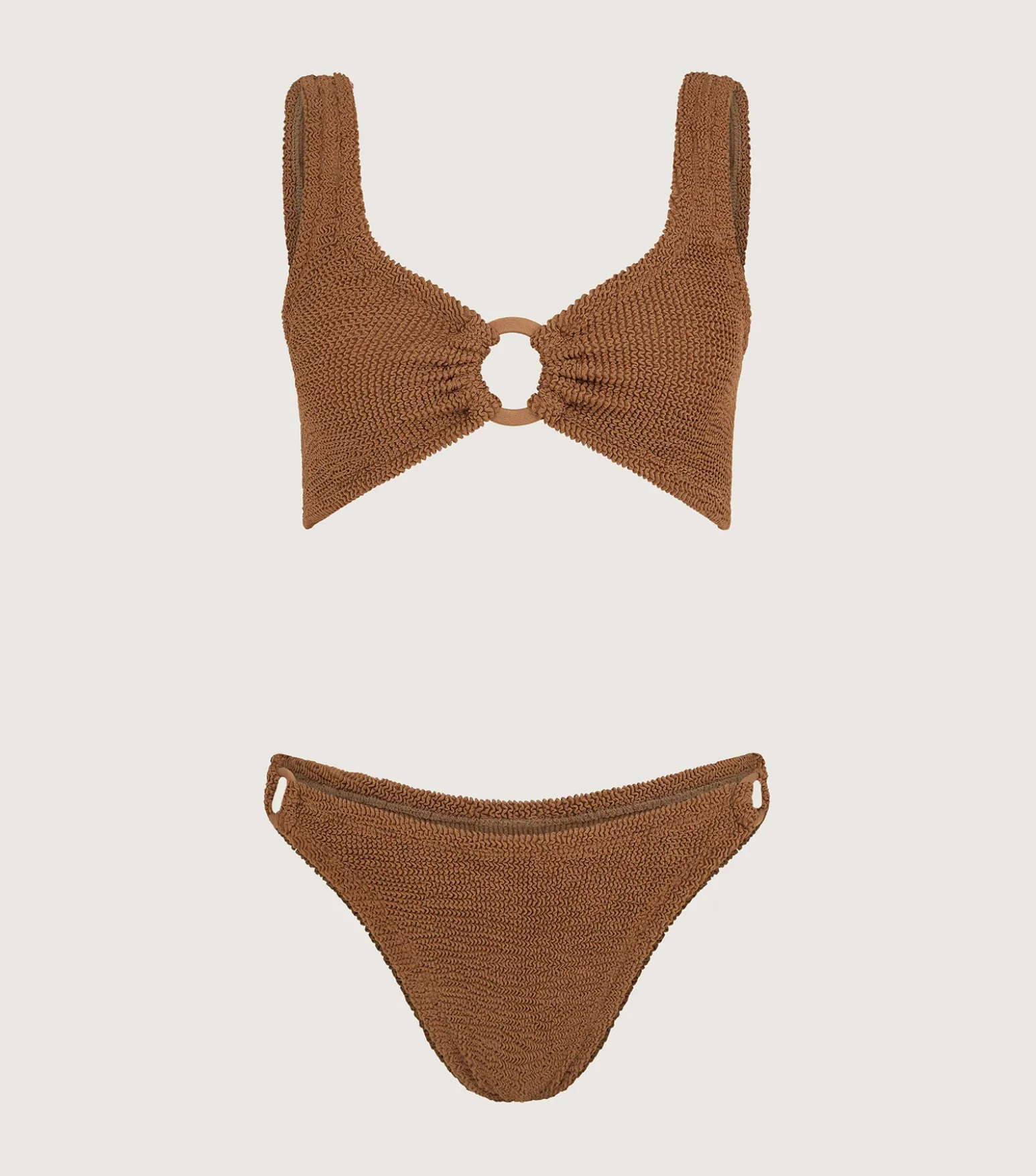 Hunza G Bikini Sets|Bralette-Hallie Bikini - Metallic Cocoa