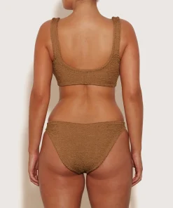 Hunza G Bikini Sets|Bralette-Hallie Bikini - Metallic Cocoa
