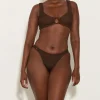 Hunza G Bikini Sets|Bralette-Hallie Bikini - Metallic Chocolate