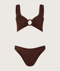 Hunza G Bikini Sets|Bralette-Hallie Bikini - Metallic Chocolate