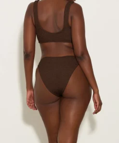 Hunza G Bikini Sets|Bralette-Hallie Bikini - Metallic Chocolate