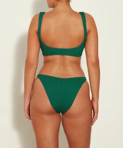 Hunza G Bikini Sets|Bralette-Hallie Bikini - Metallic Forest Green