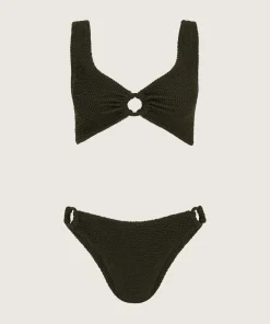Hunza G Bikini Sets|Bralette-Hallie Bikini - Metallic Khaki