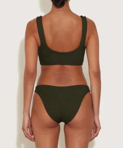 Hunza G Bikini Sets|Bralette-Hallie Bikini - Metallic Khaki