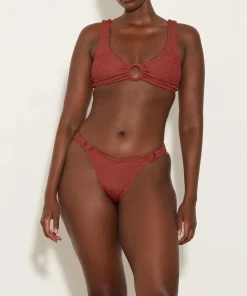 Hunza G Bikini Sets|Bralette-Hallie Bikini - Metallic Rosewood