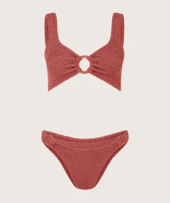 Hunza G Bikini Sets|Bralette-Hallie Bikini - Metallic Rosewood