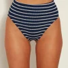 Hunza G Bikini Sets|Separates-High Waist Bikini Bottom - Navy/White Stripe