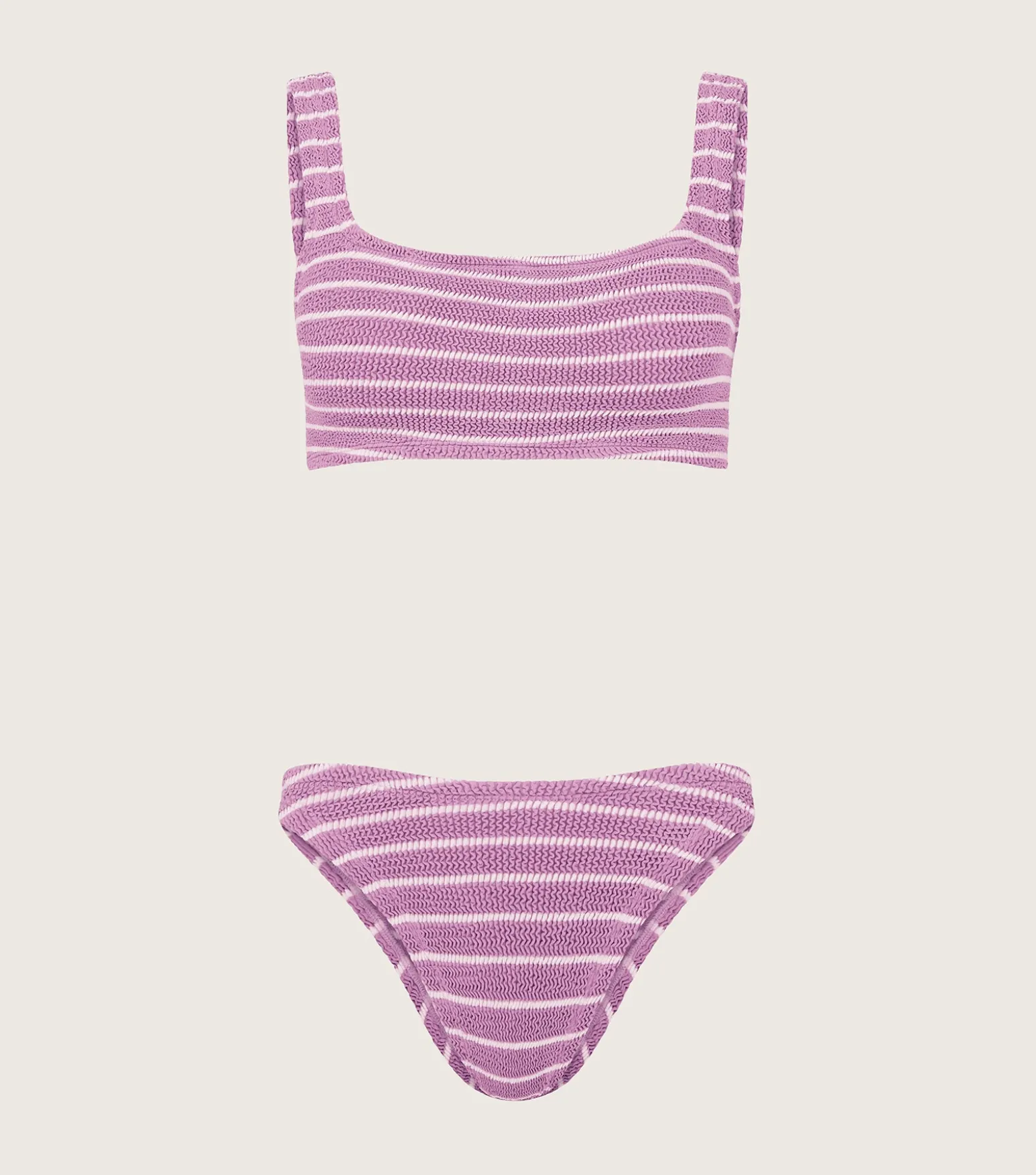 Hunza G Bikini Sets|Bralette-X Helena Christensen Xandra Stripe Bikini - Lavender/White