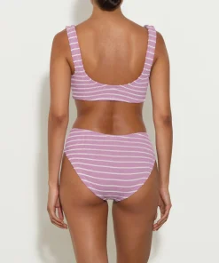 Hunza G Bikini Sets|Bralette-X Helena Christensen Xandra Stripe Bikini - Lavender/White