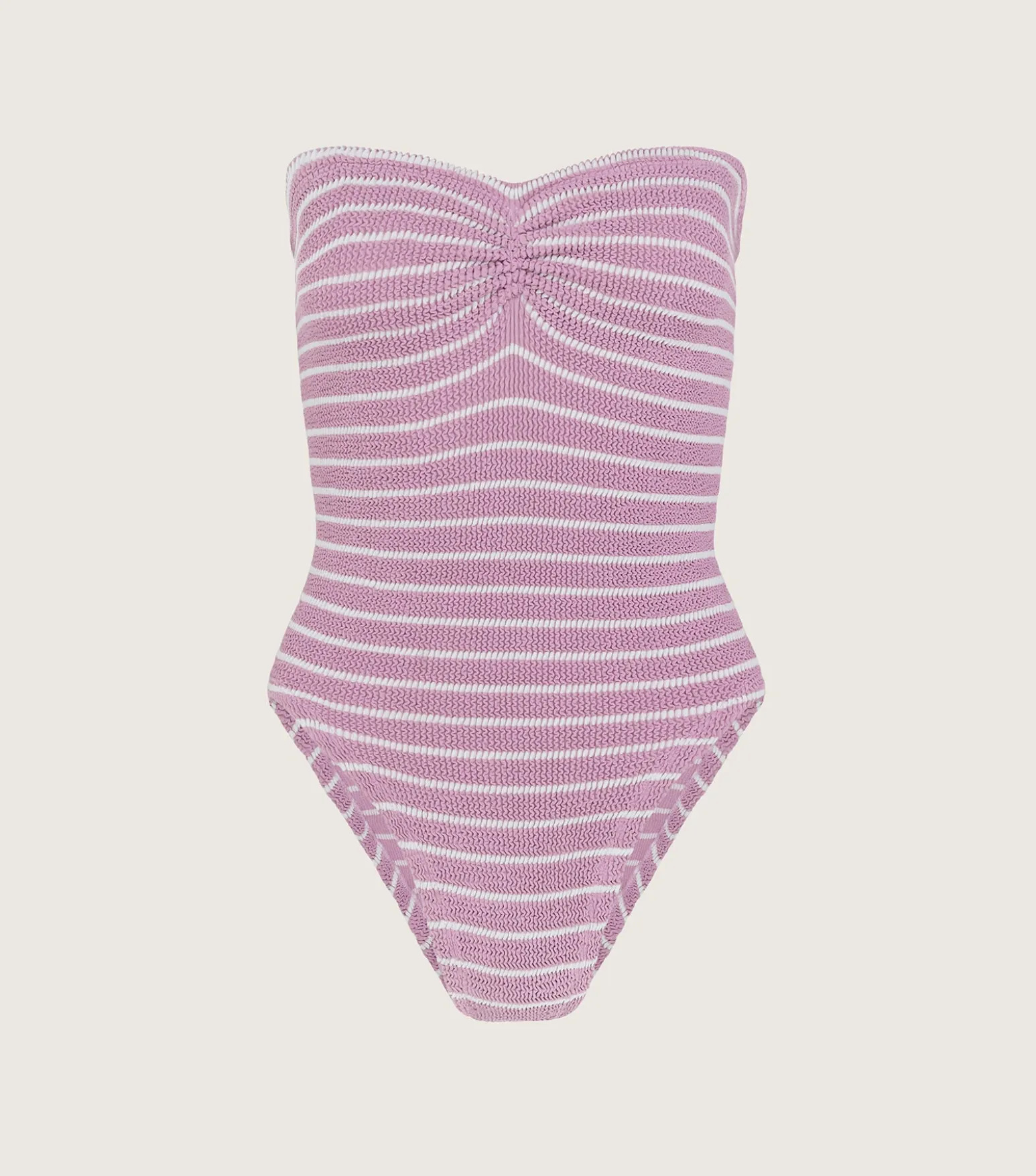 Hunza G Strapless-X Helena Christensen Brooke Stripe Swim - Lavender/White