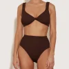 Hunza G Bikini Sets|Bralette-Jamie Bikini - Metallic Chocolate