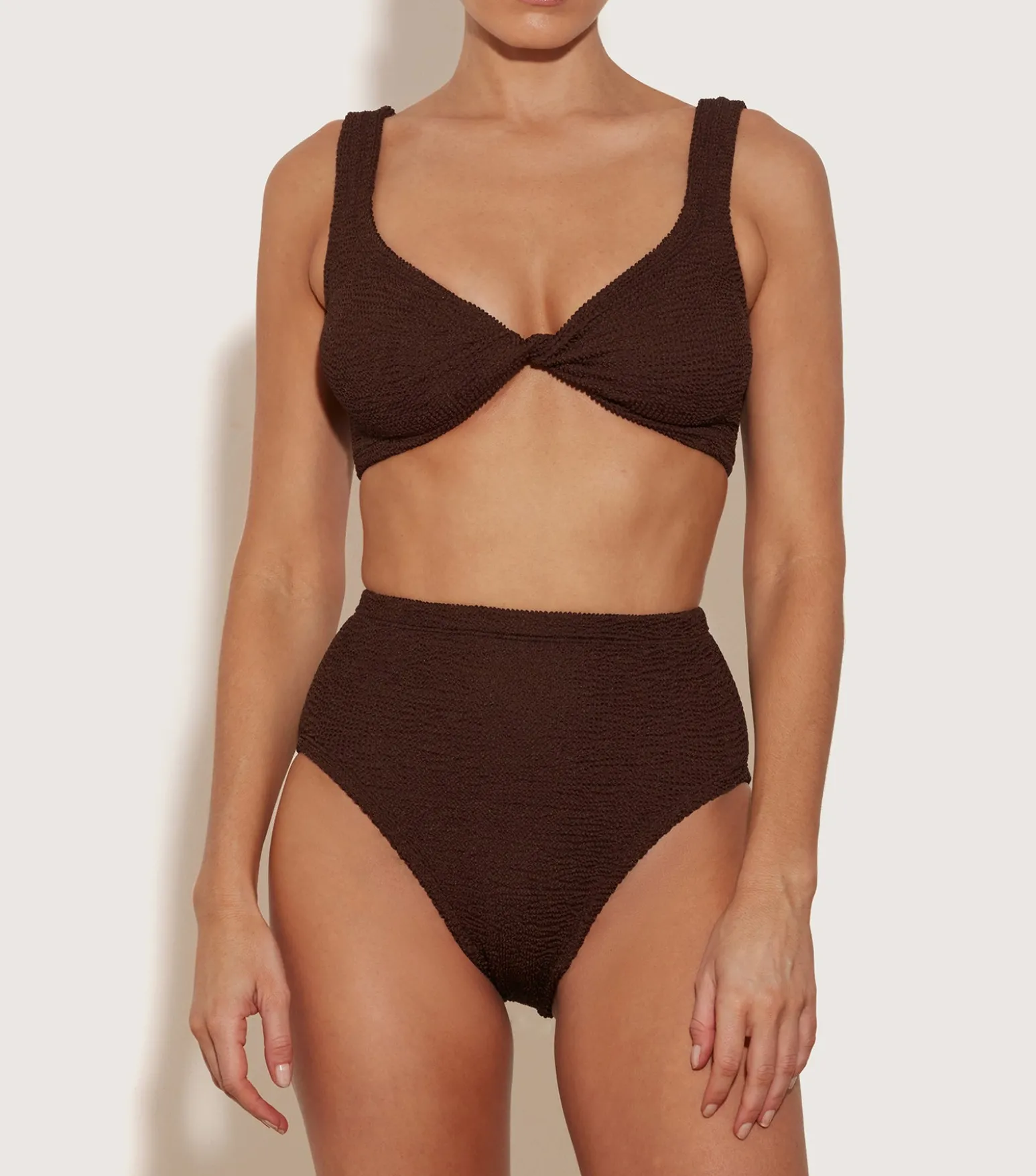 Hunza G Bikini Sets|Bralette-Jamie Bikini - Metallic Chocolate