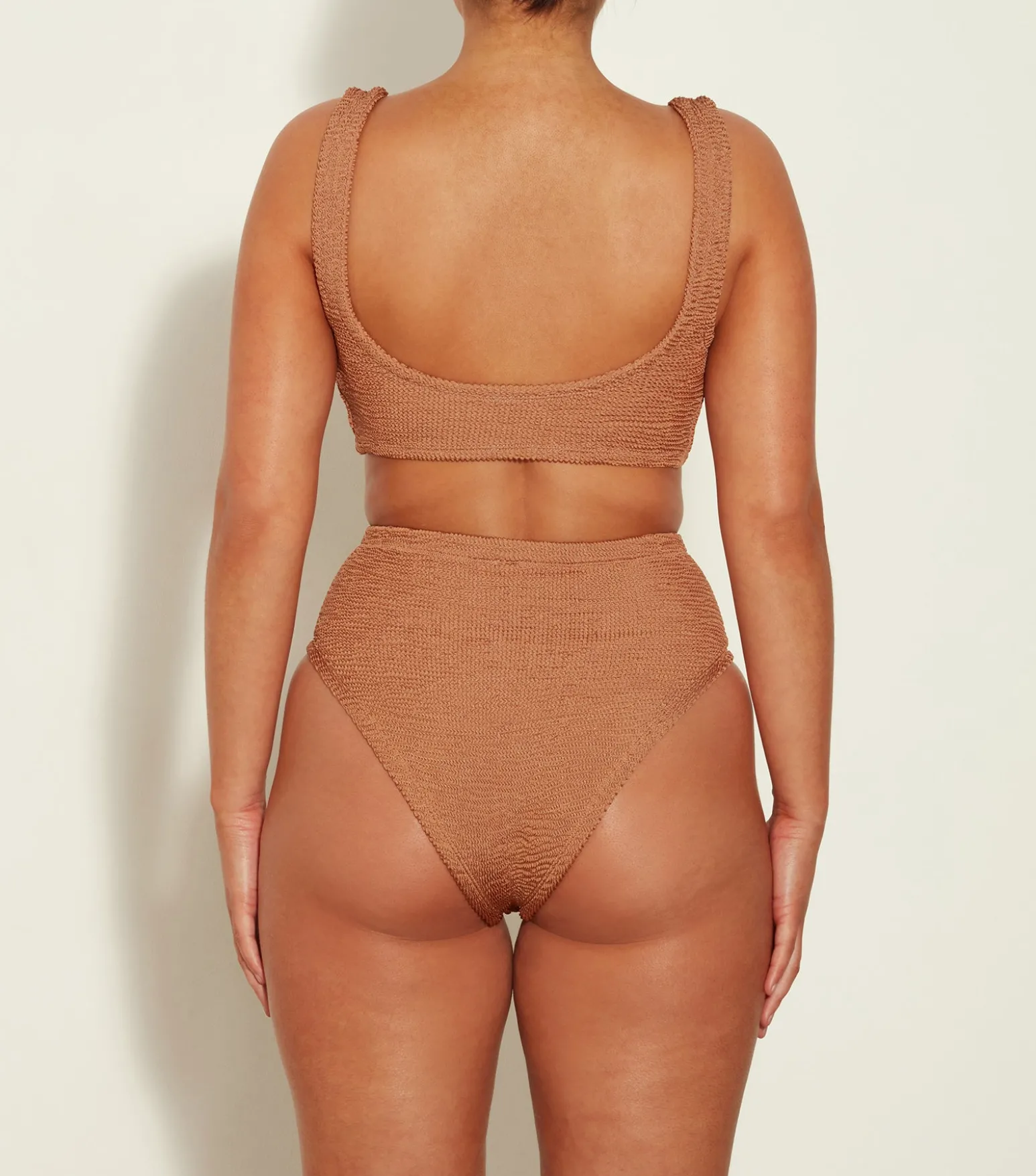 Hunza G Bikini Sets|Bralette-Jamie Bikini - Metallic Cocoa