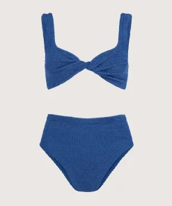 Hunza G Bikini Sets|Bralette-Jamie Bikini - Metallic Denim