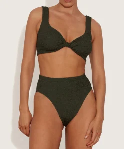 Hunza G Bikini Sets|Bralette-Jamie Bikini - Metallic Khaki