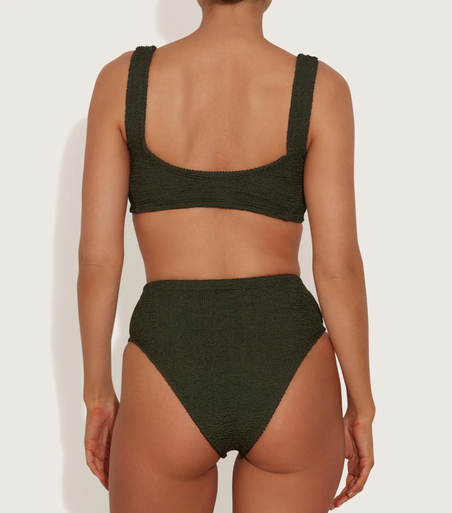 Hunza G Bikini Sets|Bralette-Jamie Bikini - Metallic Khaki
