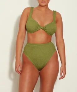 Hunza G Bikini Sets|Bralette-Jamie Bikini - Metallic Moss