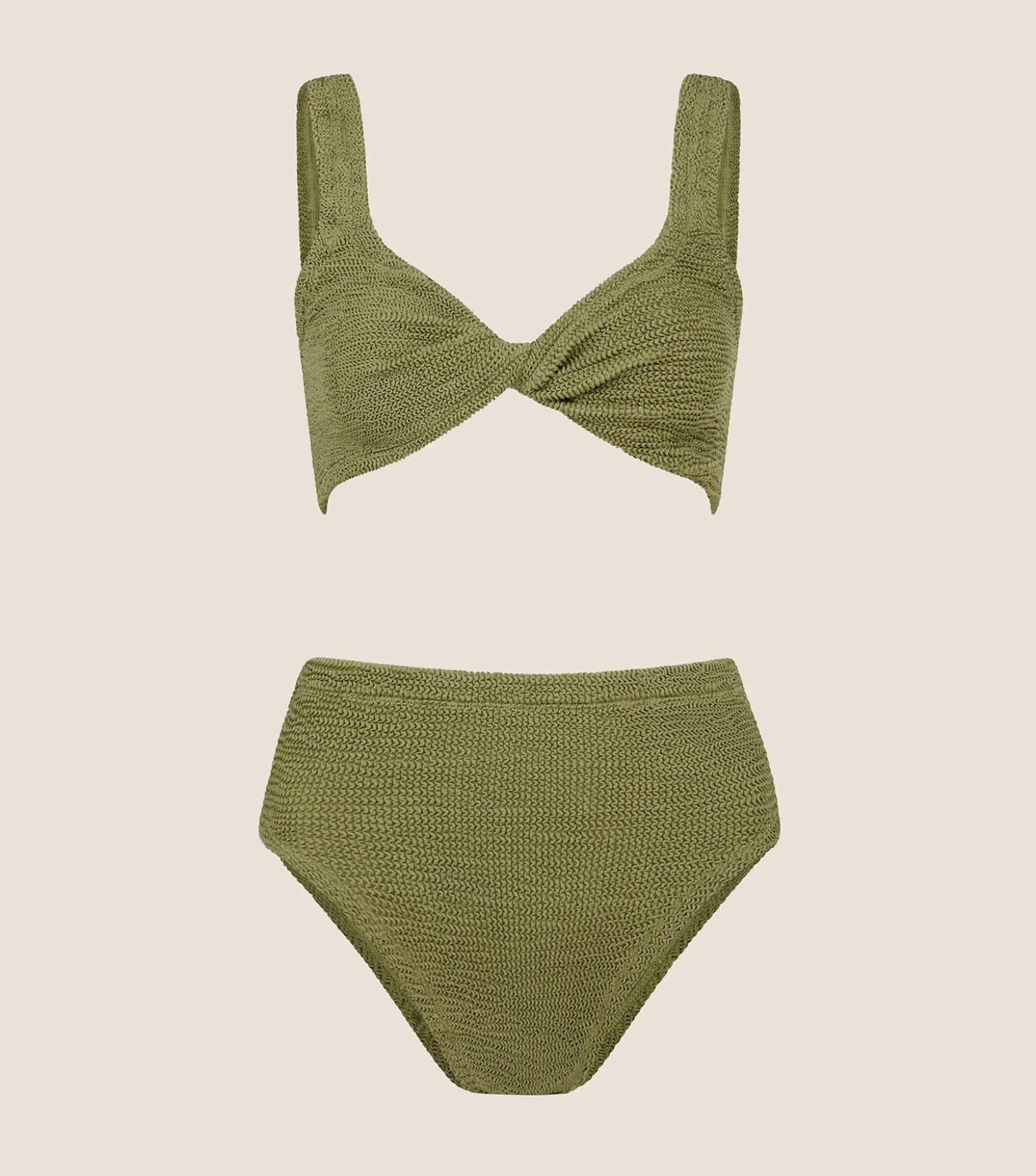 Hunza G Bikini Sets|Bralette-Jamie Bikini - Metallic Moss