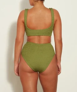 Hunza G Bikini Sets|Bralette-Jamie Bikini - Metallic Moss