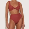 Hunza G Bikini Sets|Bralette-Jamie Bikini - Metallic Rosewood