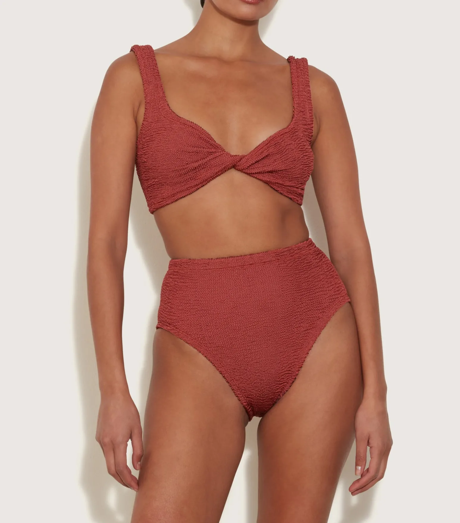 Hunza G Bikini Sets|Bralette-Jamie Bikini - Metallic Rosewood