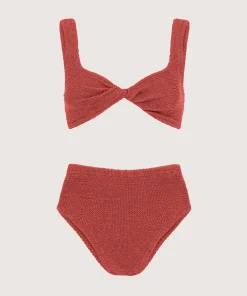 Hunza G Bikini Sets|Bralette-Jamie Bikini - Metallic Rosewood