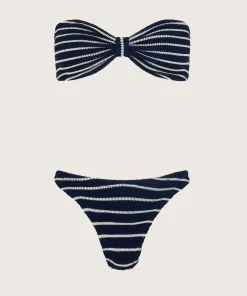 Hunza G Bikini Sets-Jean Bikini - Navy/White Stripe